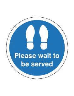 PLEASE WAIT TO BE SERVED Footprint Floor Sticker -  2