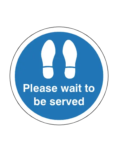PLEASE WAIT TO BE SERVED Footprint Floor Sticker - 