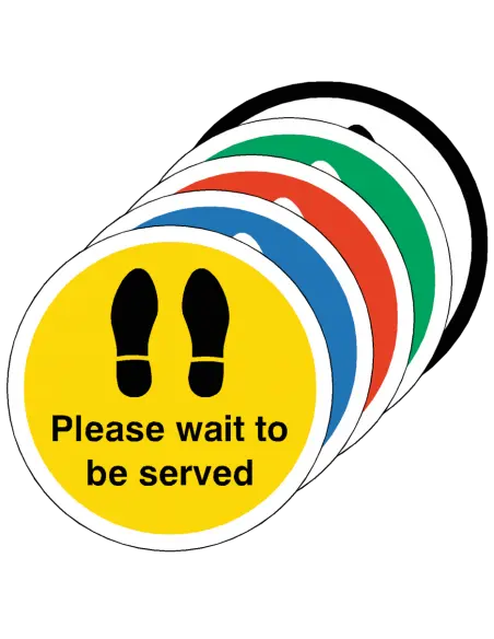 PLEASE WAIT TO BE SERVED Footprint Floor Sticker - 
