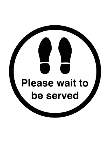 PLEASE WAIT TO BE SERVED Footprint Floor Sticker - PLEASE WAIT TO BE SERVED Footprint Floor Sticker -