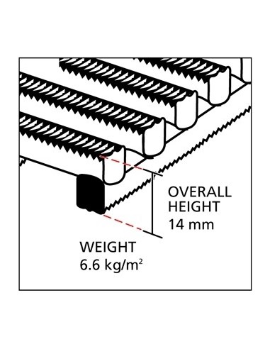 Crossgrip Roof Walkway Matting, 14mm thick - Crossgrip Roof Walkway Matting, 14mm thick -