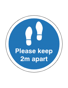PLEASE KEEP 2M APART Footprint Floor Sticker -  2