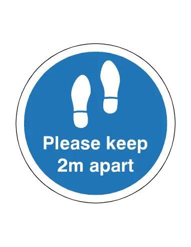 PLEASE KEEP 2M APART Footprint Floor Sticker - 