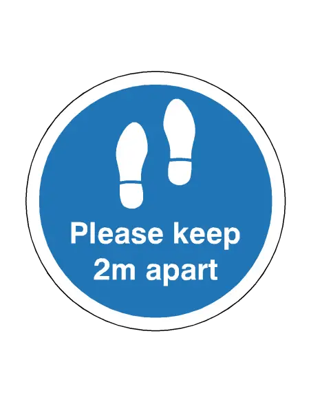 PLEASE KEEP 2M APART Footprint Floor Sticker - 