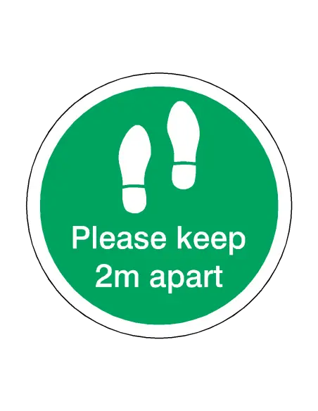 PLEASE KEEP 2M APART Footprint Floor Sticker - 