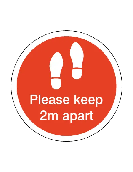 PLEASE KEEP 2M APART Footprint Floor Sticker - 