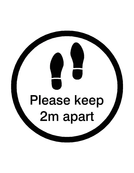 PLEASE KEEP 2M APART Footprint Floor Sticker - 