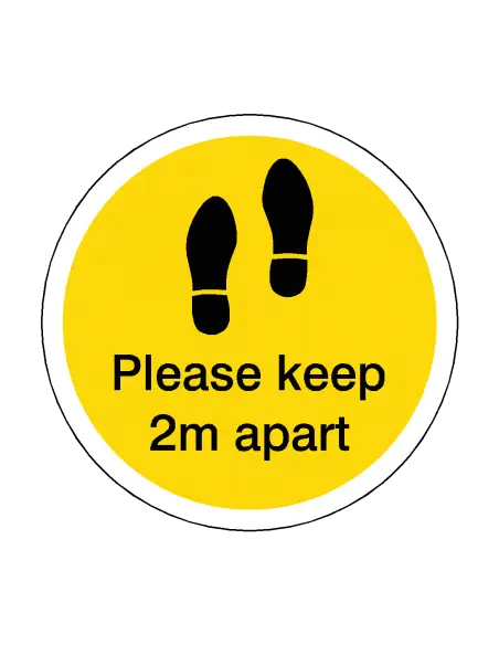 PLEASE KEEP 2M APART Footprint Floor Sticker - 