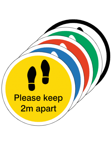 PLEASE KEEP 2M APART Footprint Floor Sticker - PLEASE KEEP 2M APART Footprint Floor Sticker -