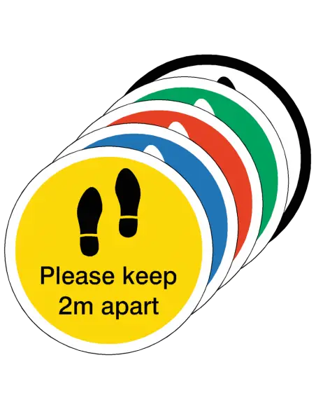 PLEASE KEEP 2M APART Footprint Floor Sticker - 