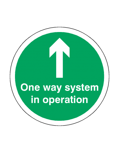 ONE WAY SYSTEM IN OPERATION Floor Sticker - ONE WAY SYSTEM IN OPERATION Floor Sticker -