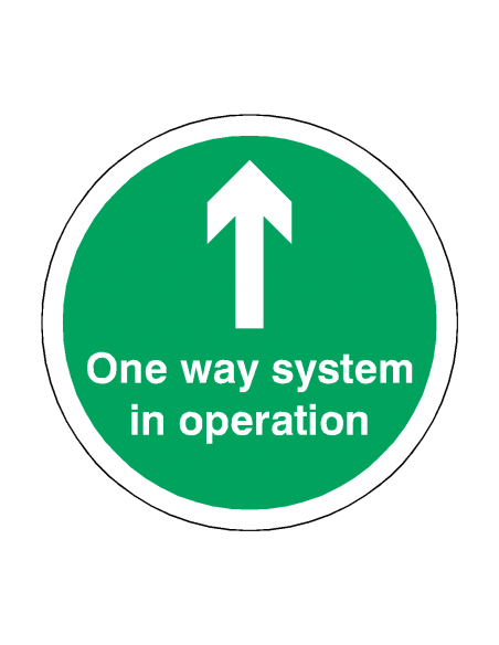 ONE WAY SYSTEM IN OPERATION Floor Sticker - 
