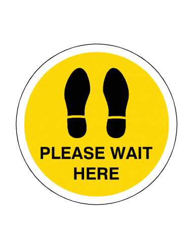 PLEASE WAIT HERE Footprint Floor Sticker - PLEASE WAIT HERE Footprint Floor Sticker -