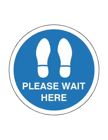 PLEASE WAIT HERE Footprint Floor Sticker - 