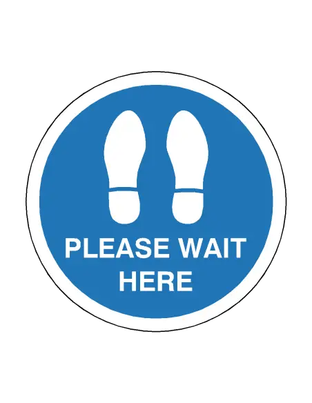 PLEASE WAIT HERE Footprint Floor Sticker - 