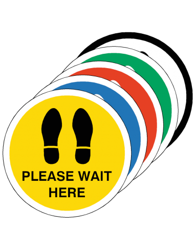 PLEASE WAIT HERE Footprint Floor Sticker - PLEASE WAIT HERE Footprint Floor Sticker -