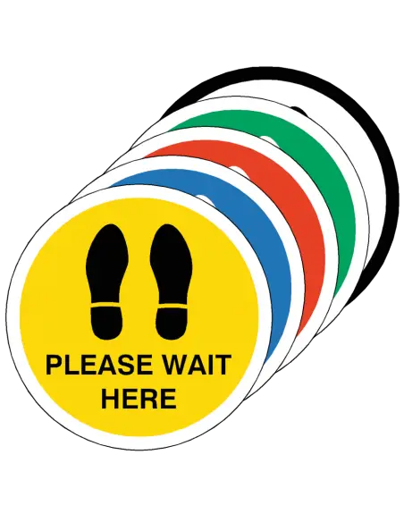 PLEASE WAIT HERE Footprint Floor Sticker - 