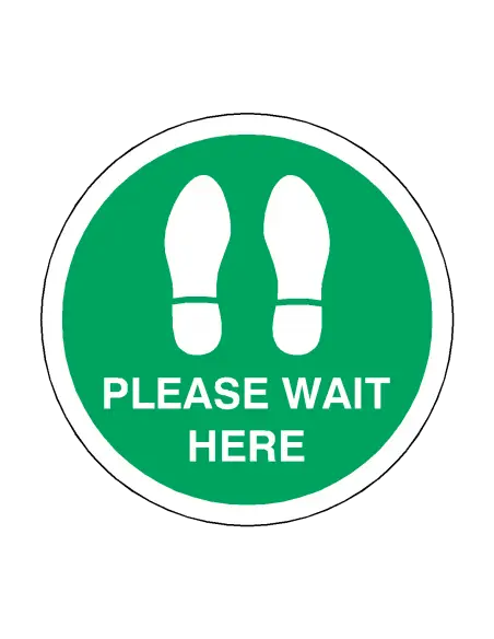 PLEASE WAIT HERE Footprint Floor Sticker - 