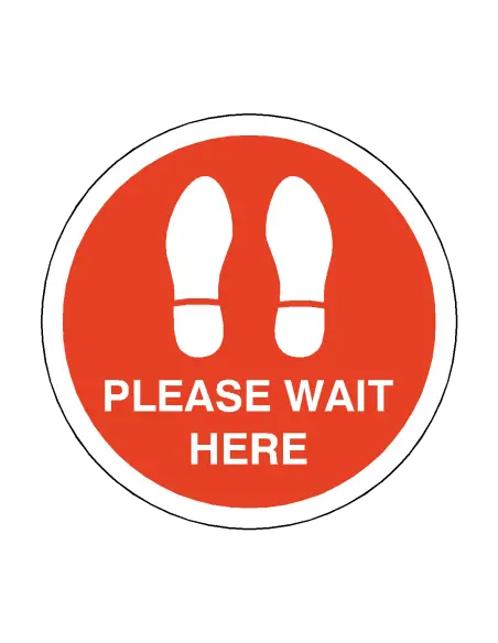PLEASE WAIT HERE Footprint Floor Sticker - 