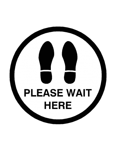 PLEASE WAIT HERE Footprint Floor Sticker - PLEASE WAIT HERE Footprint Floor Sticker -