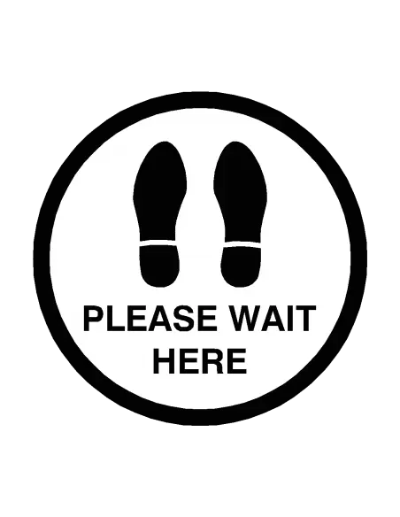 PLEASE WAIT HERE Footprint Floor Sticker - 